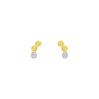 Two Tone Balls and cz stud