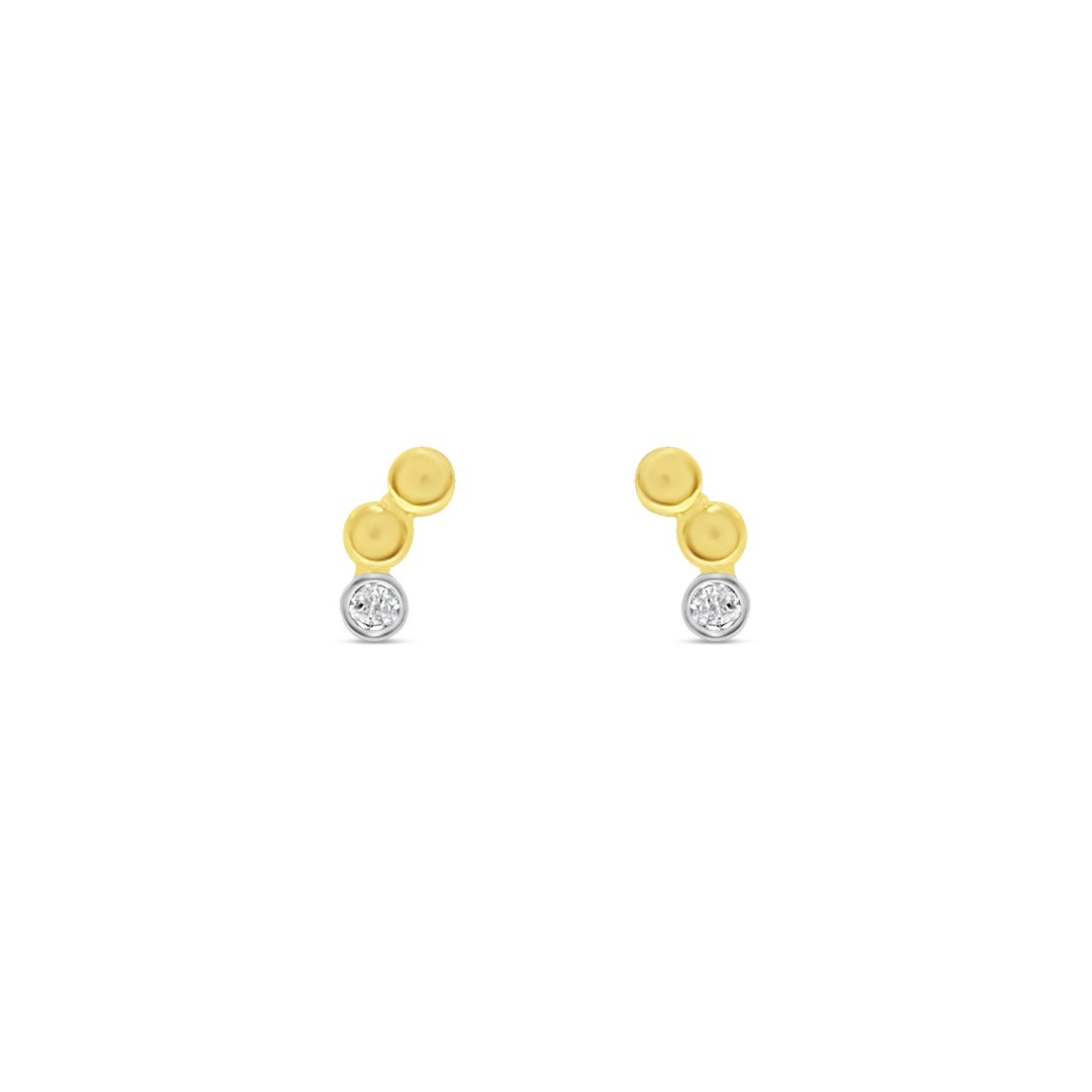 Two Tone Balls and cz stud