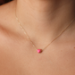 Pink Heart Puff Necklace