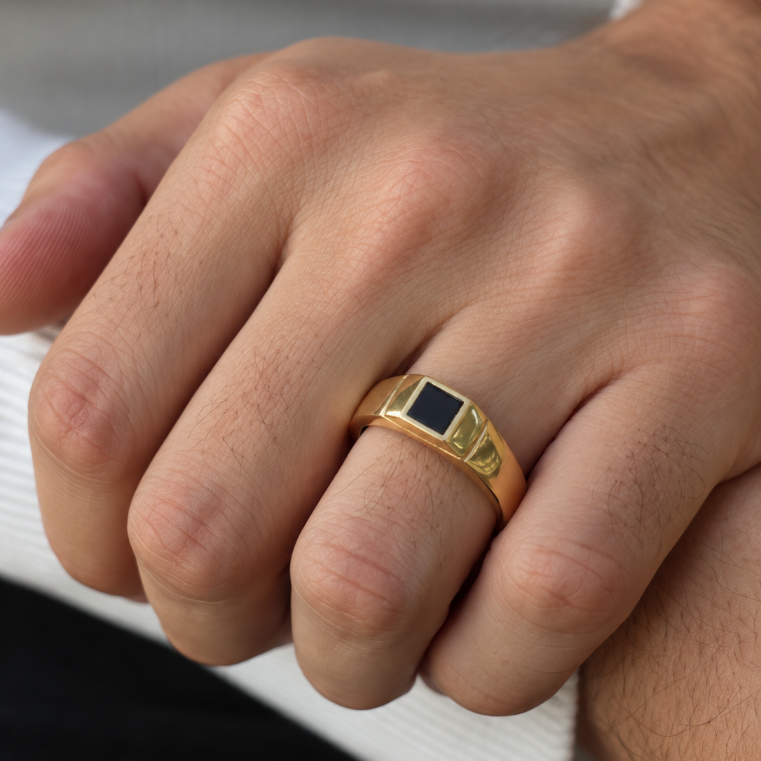 Square Stone Onix Ring