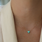 Turquoise Heart Puff Necklace