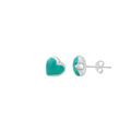 Turquoise Heart Puff Stud Medium