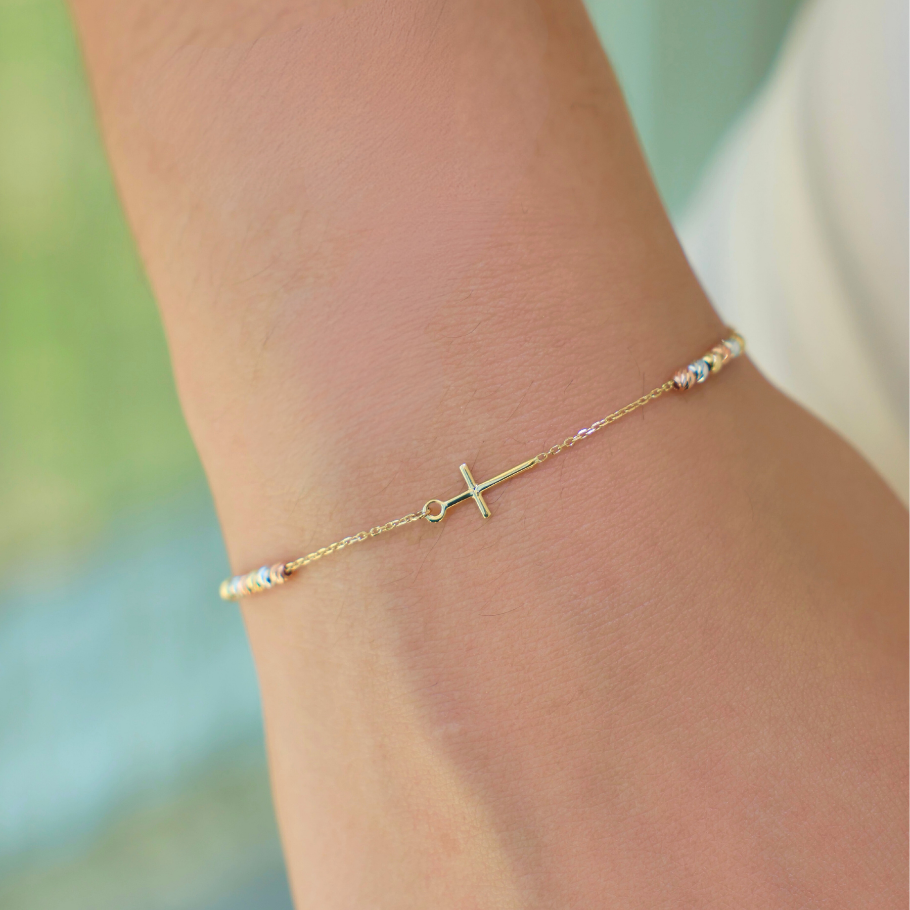 Diamond Cut Rosary Bracelet