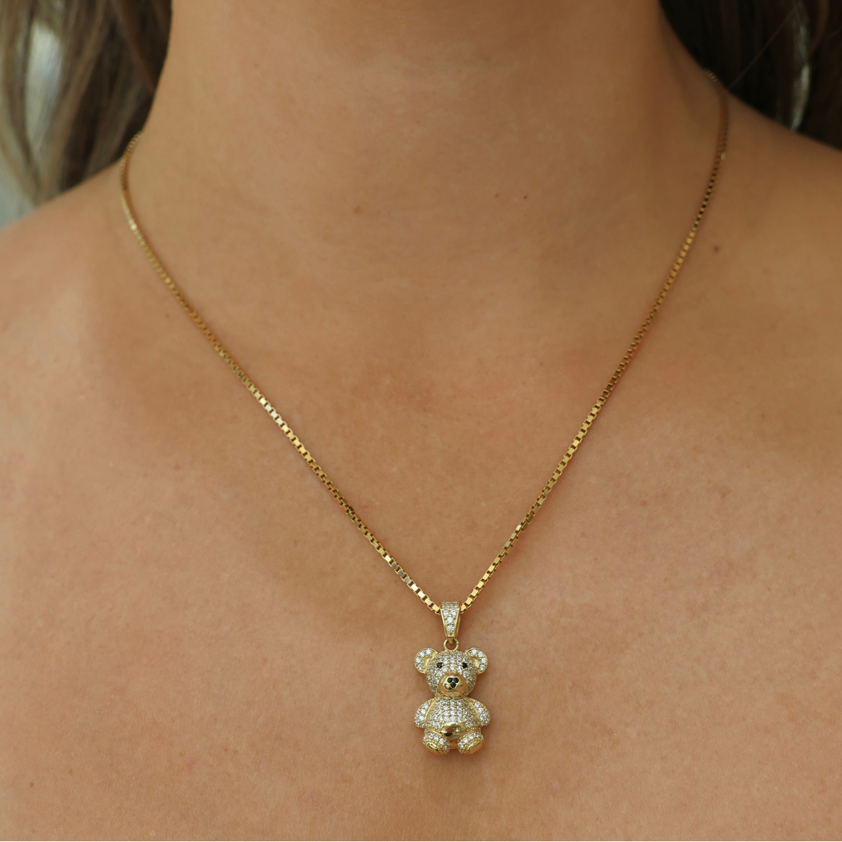 Zirconia Bear Pendant