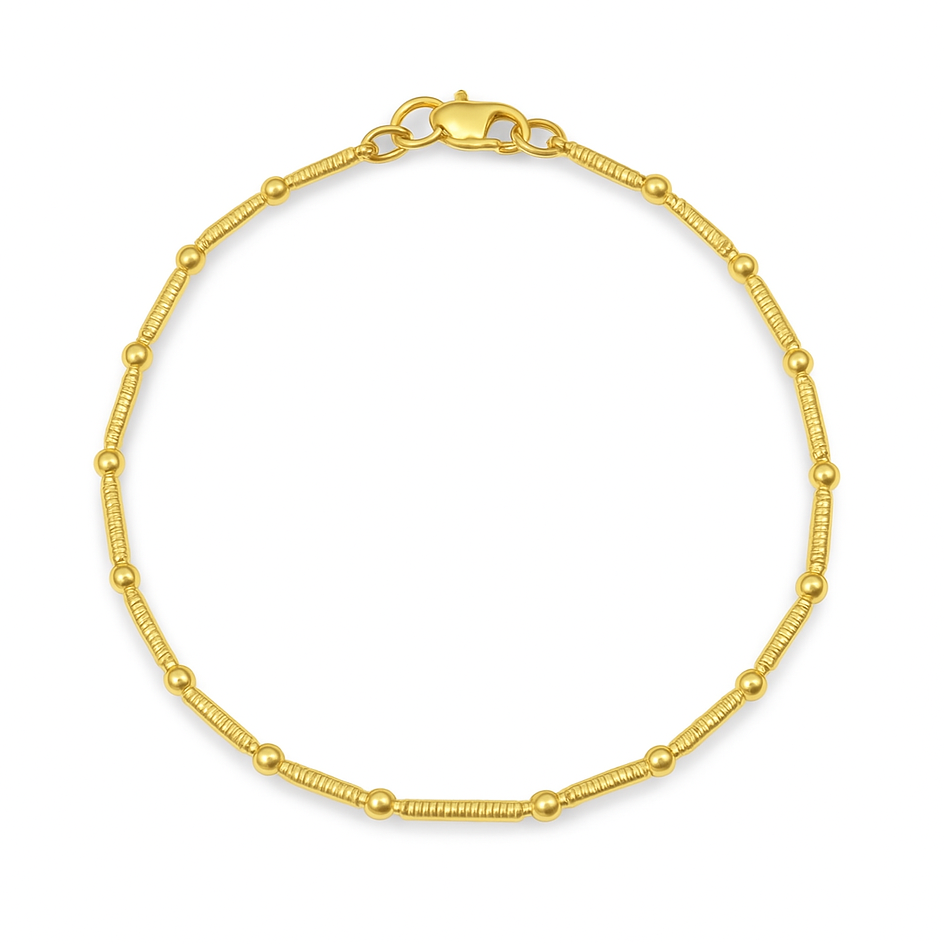 Balls and Diamond Cut Stick Bracelet