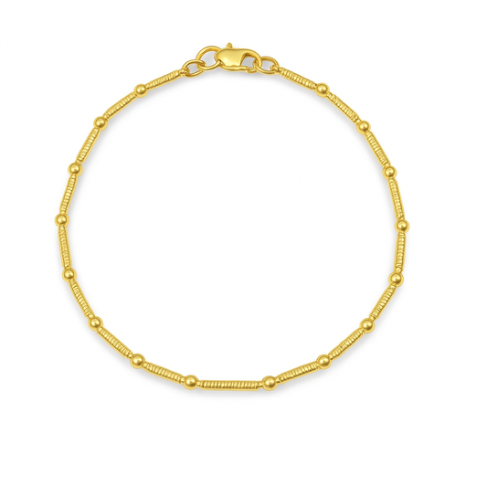 Balls and Diamond Cut Stick Bracelet