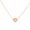 Rose Gold Heart Puff Necklace