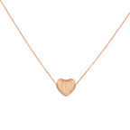 Rose Gold Heart Puff Necklace