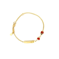 Red Heart and Ladybug Baby Bracelet