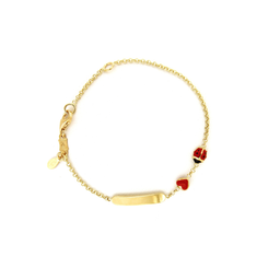 Red Heart and Ladybug Baby Bracelet