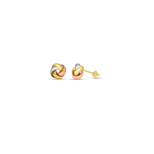 Knot Style Earrings Tri-Color
