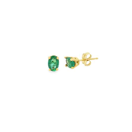 Oval Emerald Stud