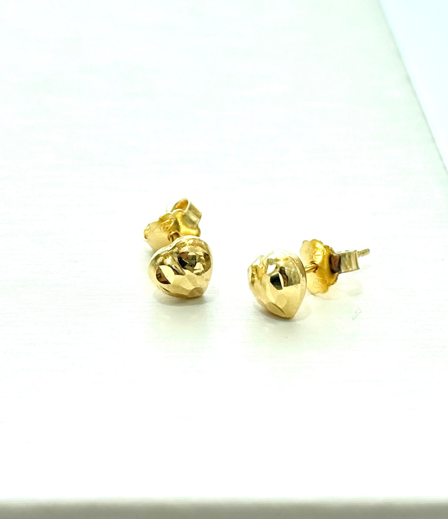 Diamond Cut Heart Puff Earring