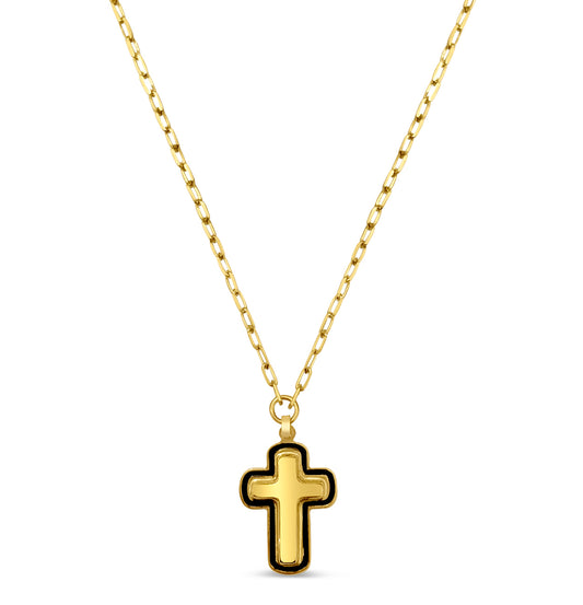 Puff Cross Fancy Style Necklace
