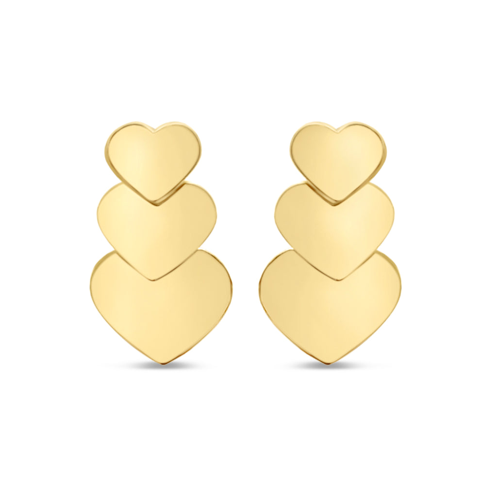 Three Large Heart Stud
