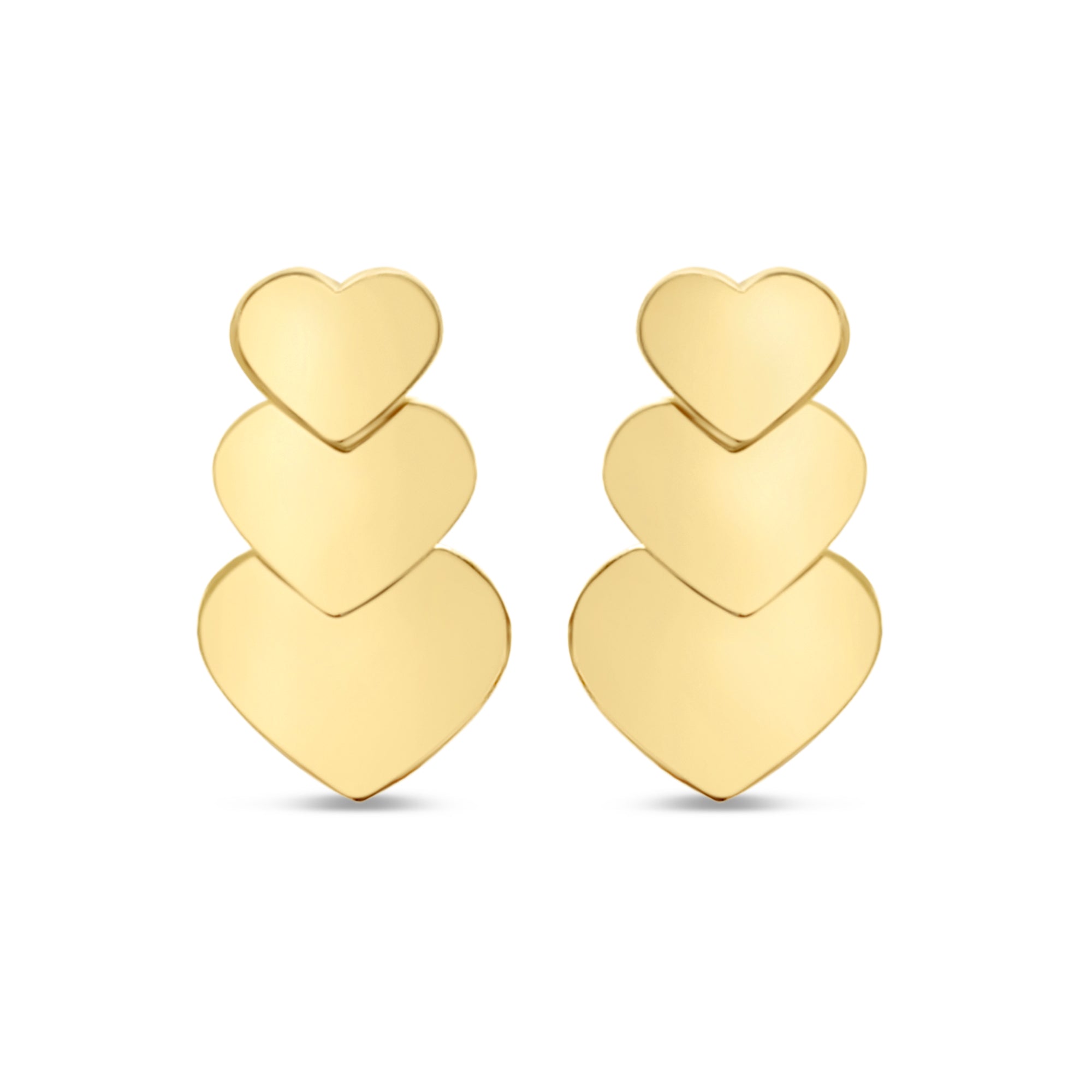 Three Large Heart Stud