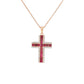 Diamond and Rubi Cross Necklace