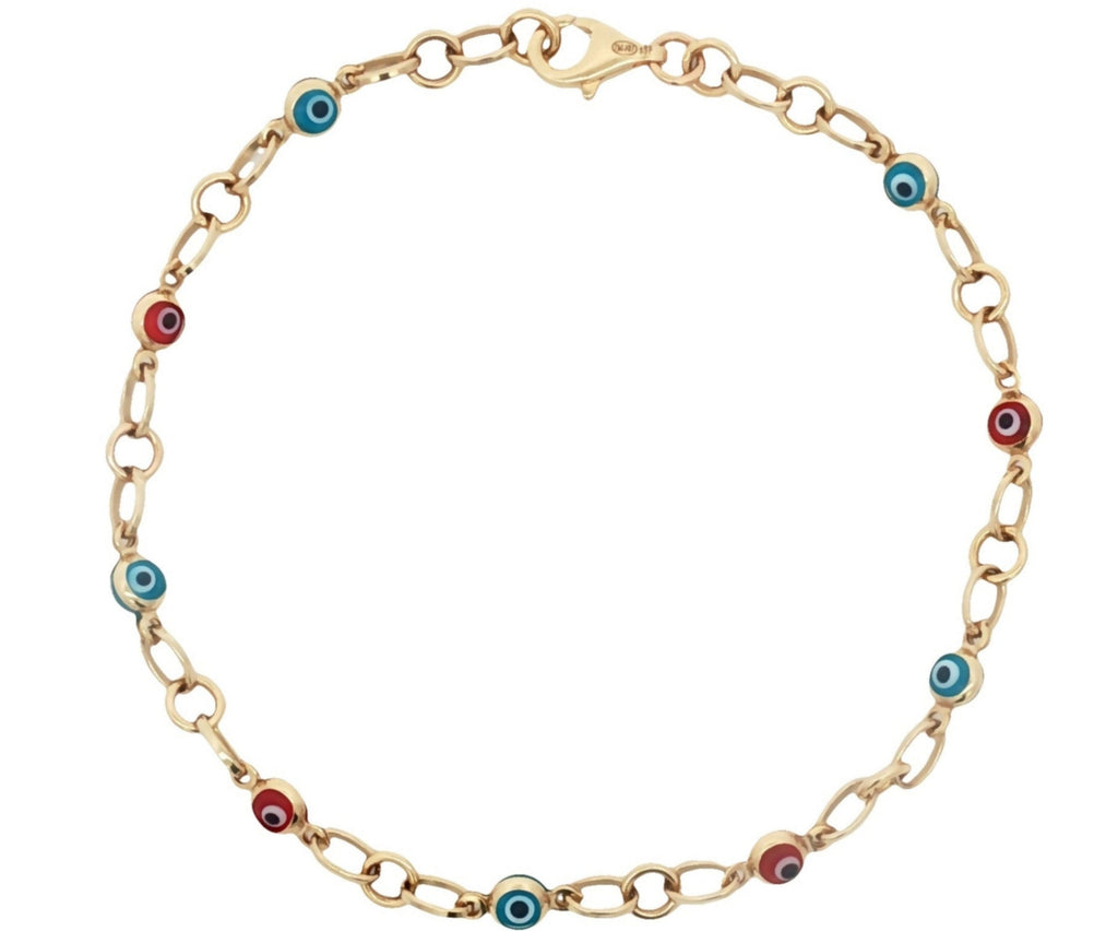 Blue and Red Turk Eye Bracelet