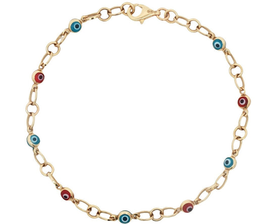 Blue and Red Turk Eye Bracelet