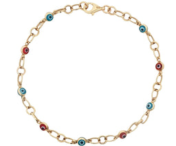 Blue and Red Turk Eye Bracelet