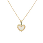 Mother Pearl Heart With Cz Necklace