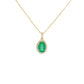 Oval Emerald With Diamond Necklace G/C