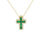 Cross Emerald With Diamond Necklace G/C