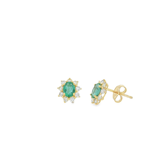 Diamond With Emerald Stud