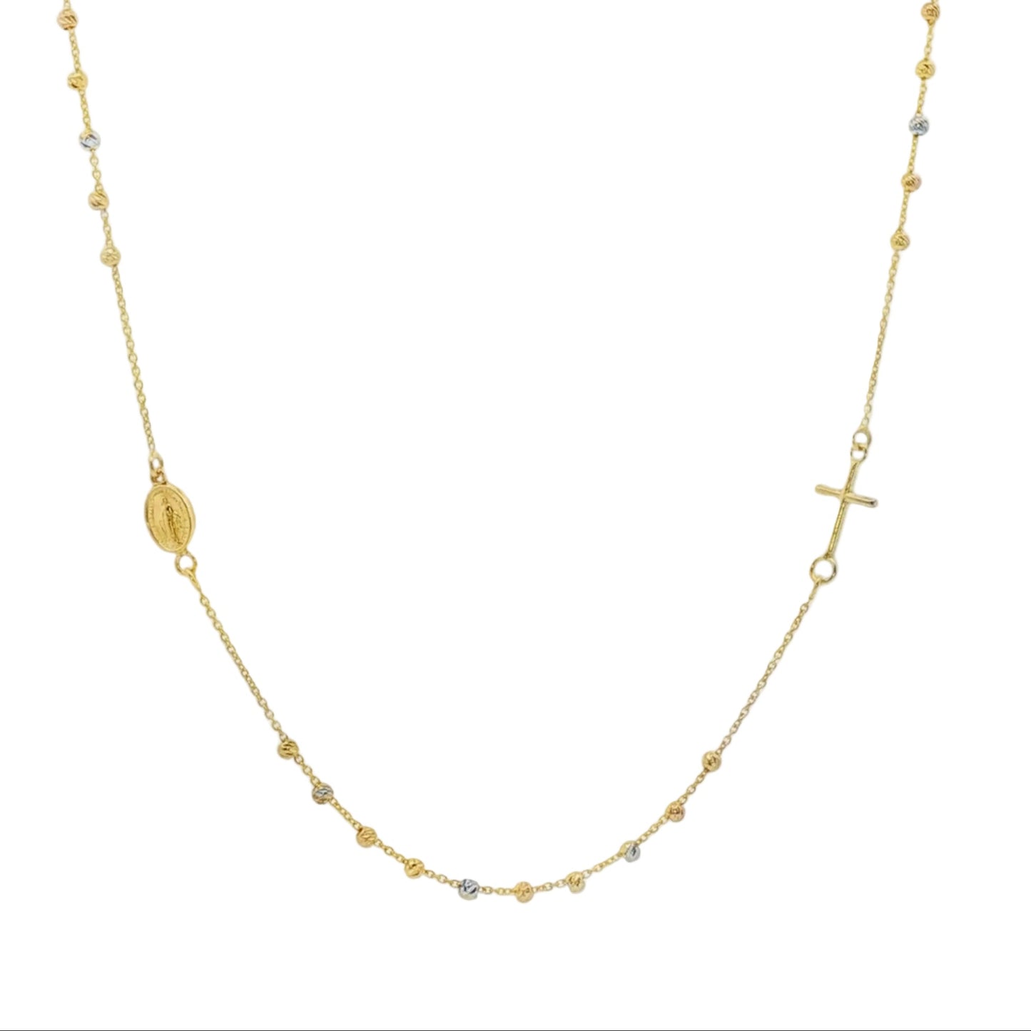 Small Diamond Cut Rosary Chocker