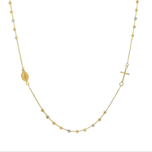 Small Diamond Cut Rosary Chocker
