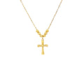 Cross With Diamond Cut Balls Necklace