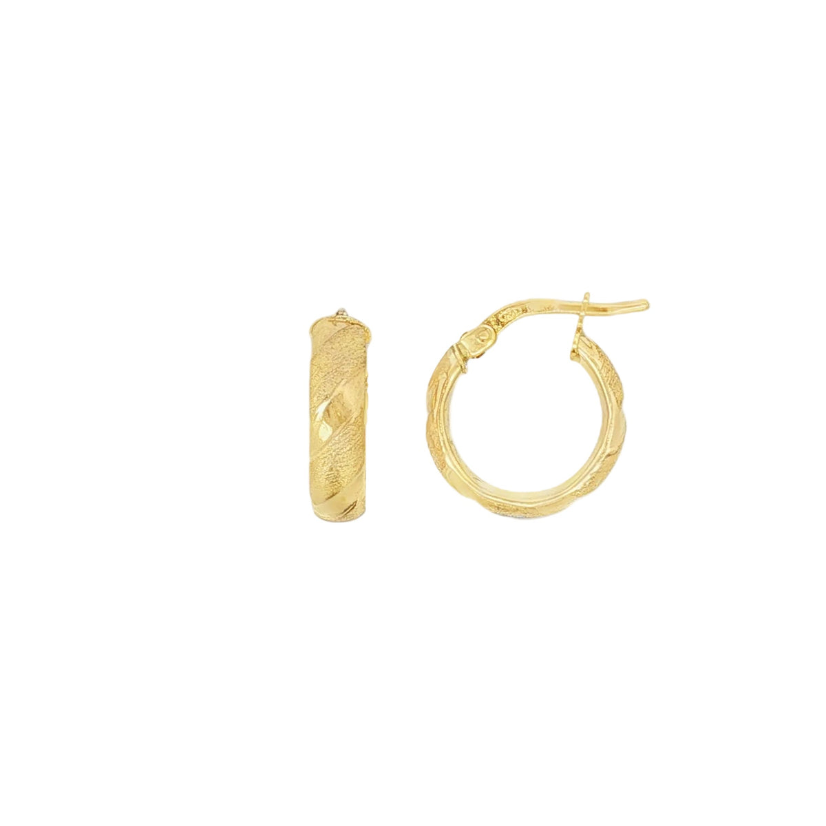 Diamond Cut Half Hoops