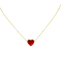 Heart Puff Necklace Red