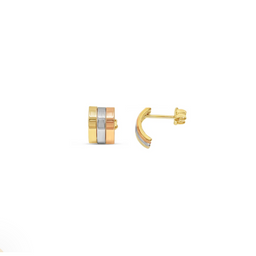 Three Gold Half Ring stud