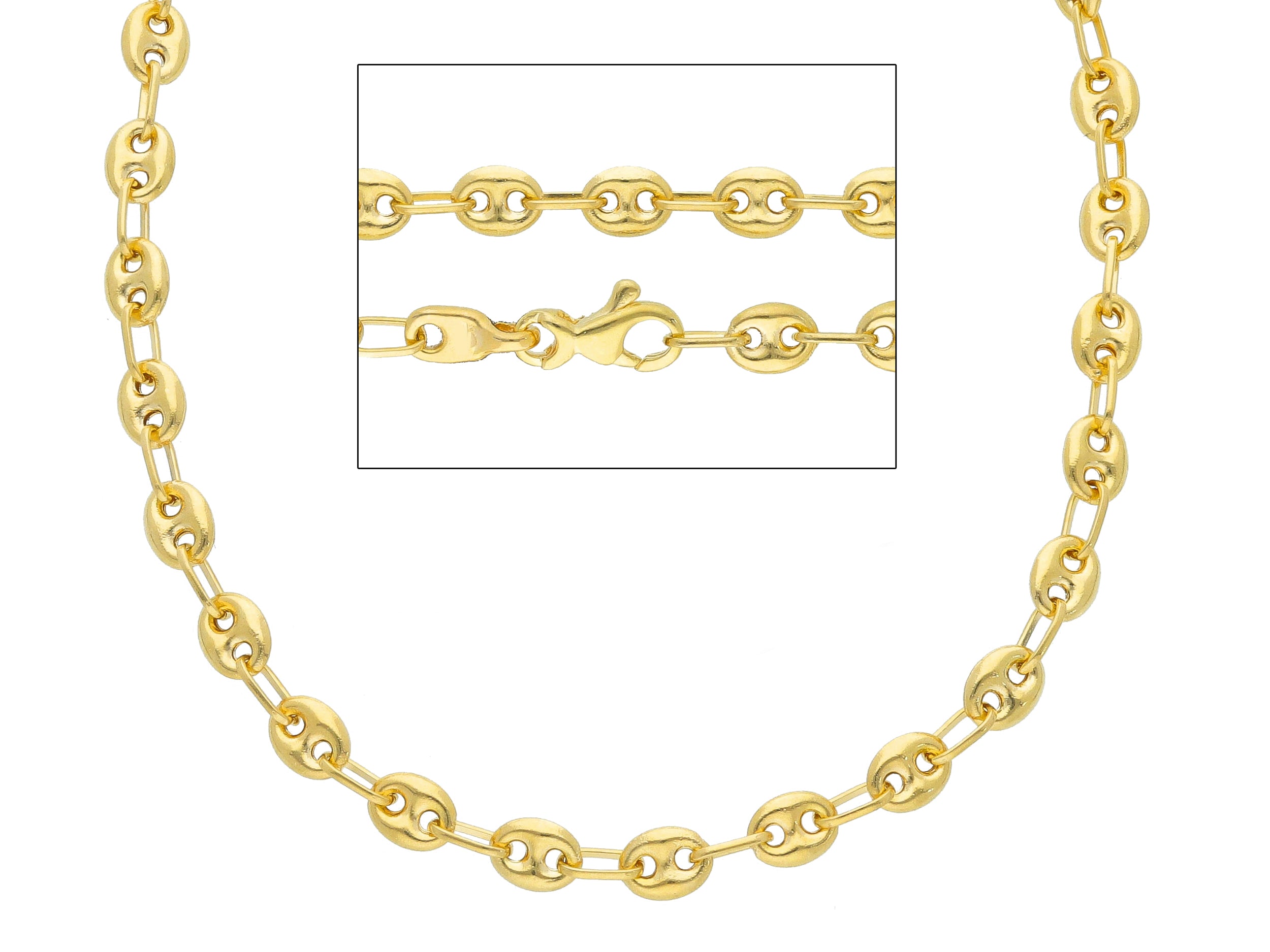 10K Gold Chain | 7mm Gucci Puff Link Chain | Medusa Jewelry