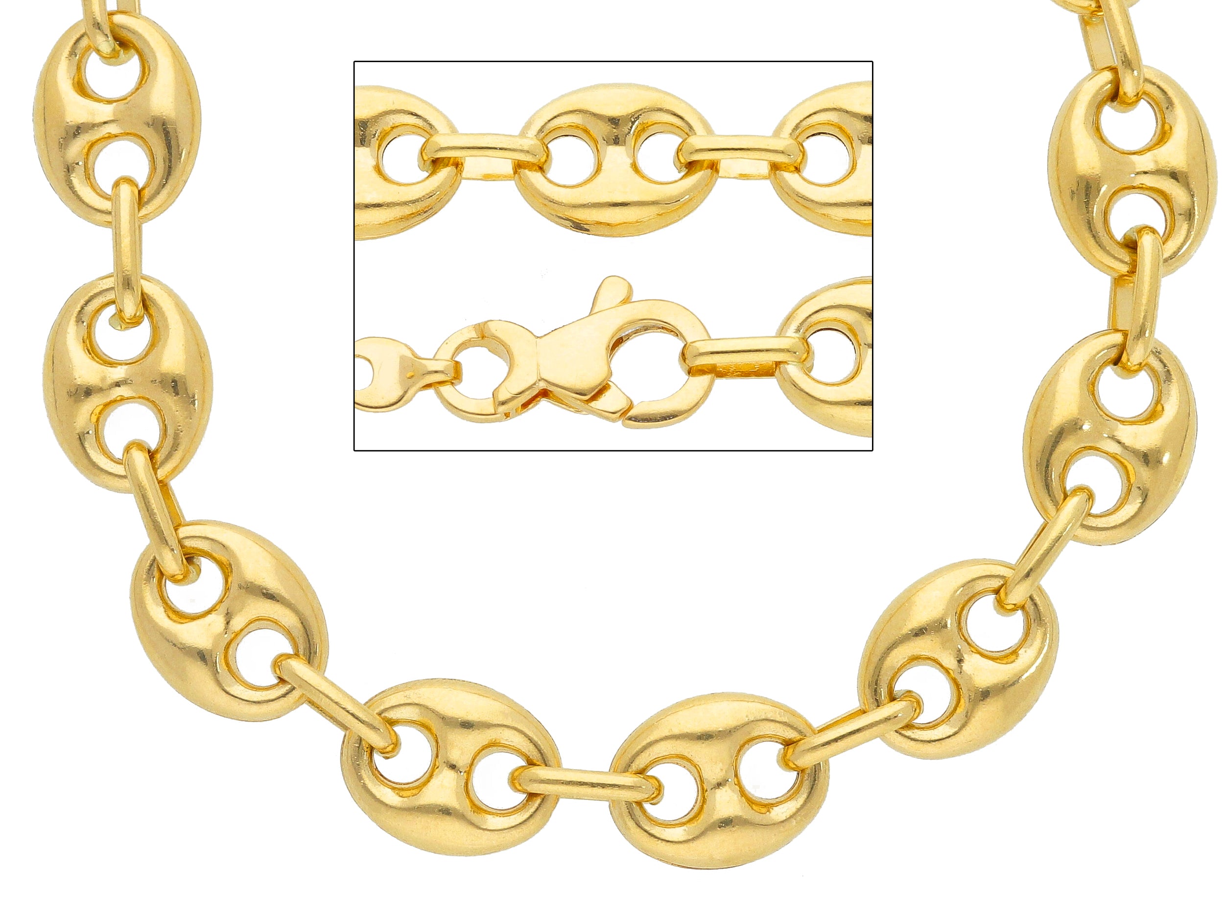 10kt Yellow Gold 7mm Semi Hollow Puff Gucci Link Chain in 20