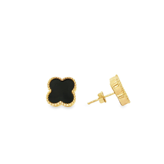Black Flower Stud