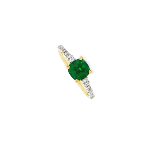 Green Stone With Diamond