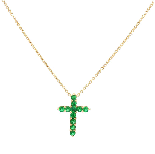 Emerald Cross Necklace
