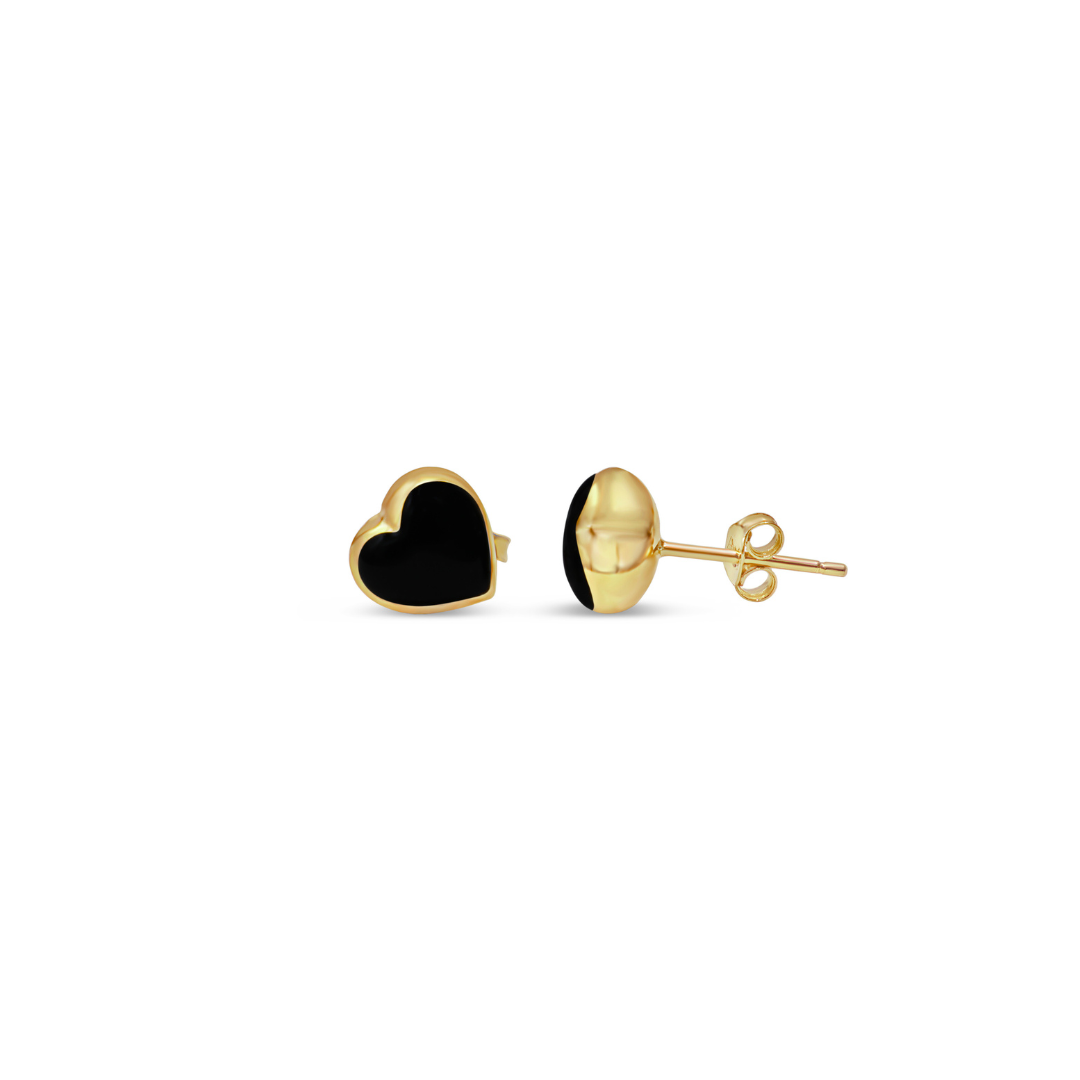 Black Heart Puff Stud Medium