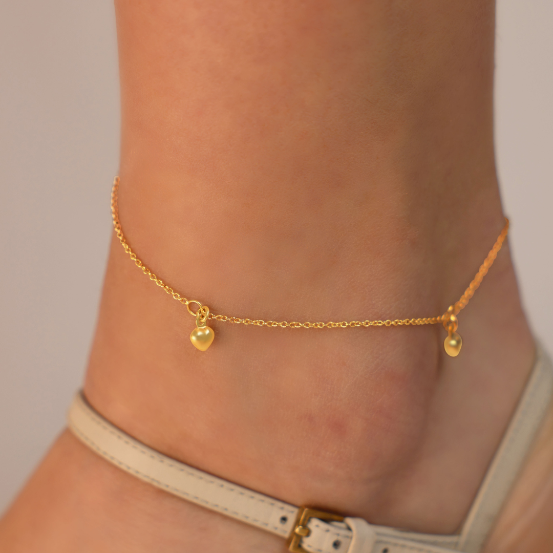 Heart Puff Anklet