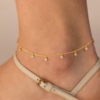 Zirconia Charm Anklet
