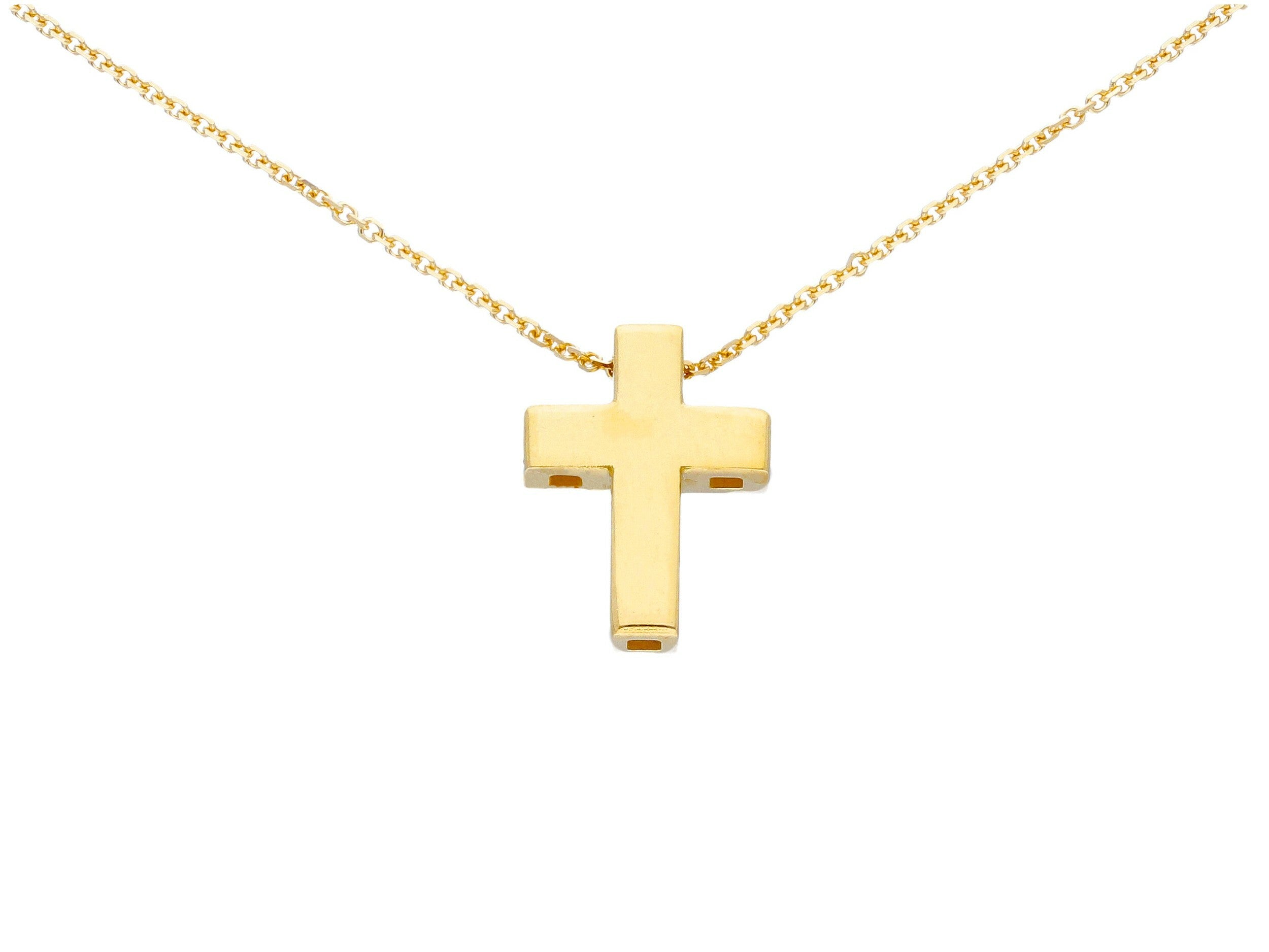 18ct Yellow Gold Diamond Cross Pendant | Silvermoon