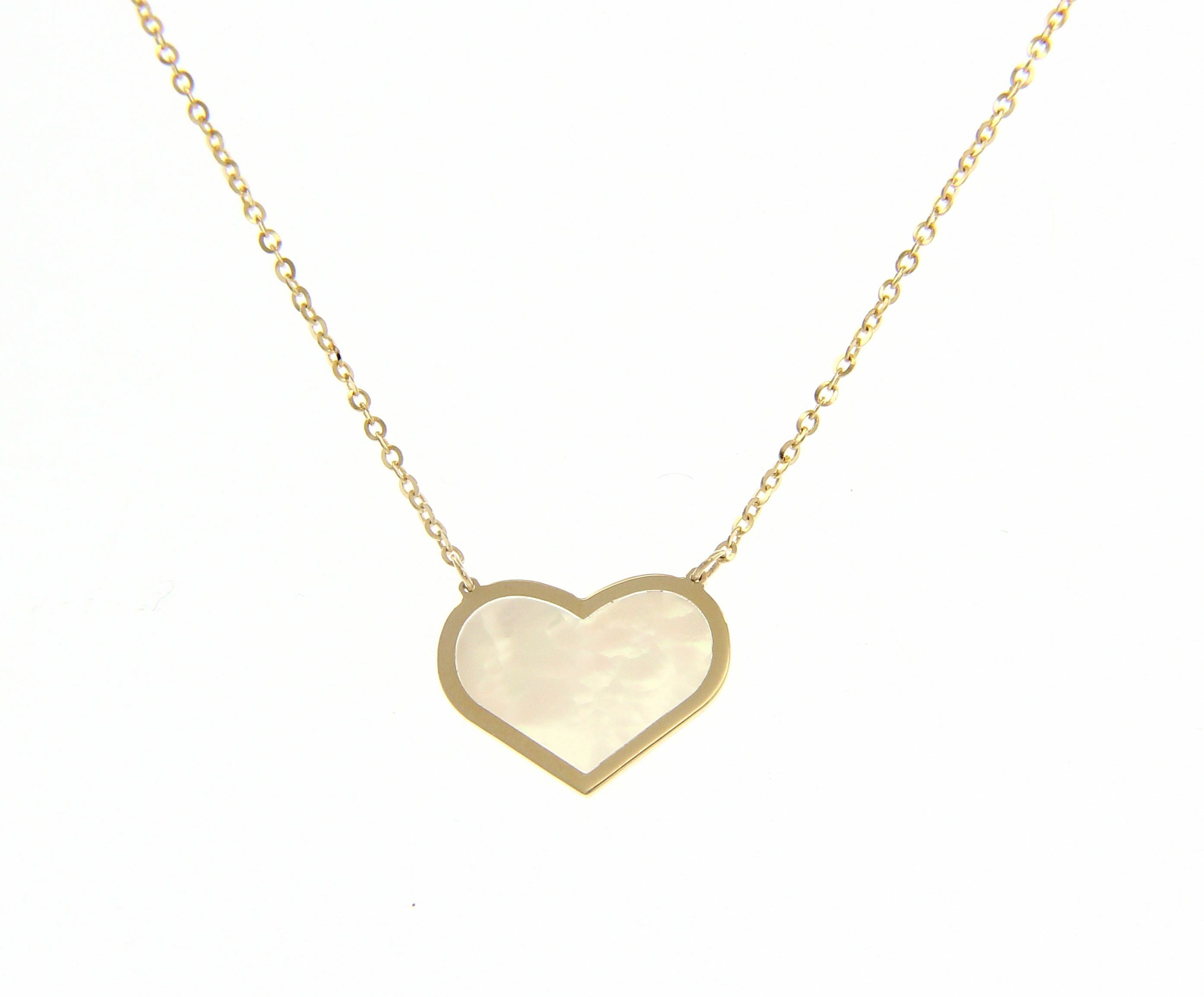 Collar de corazón con perla - La Francia Joyería