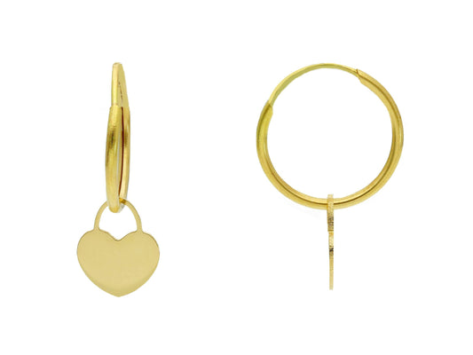 Flat Heart Earrings - La Francia Joyería