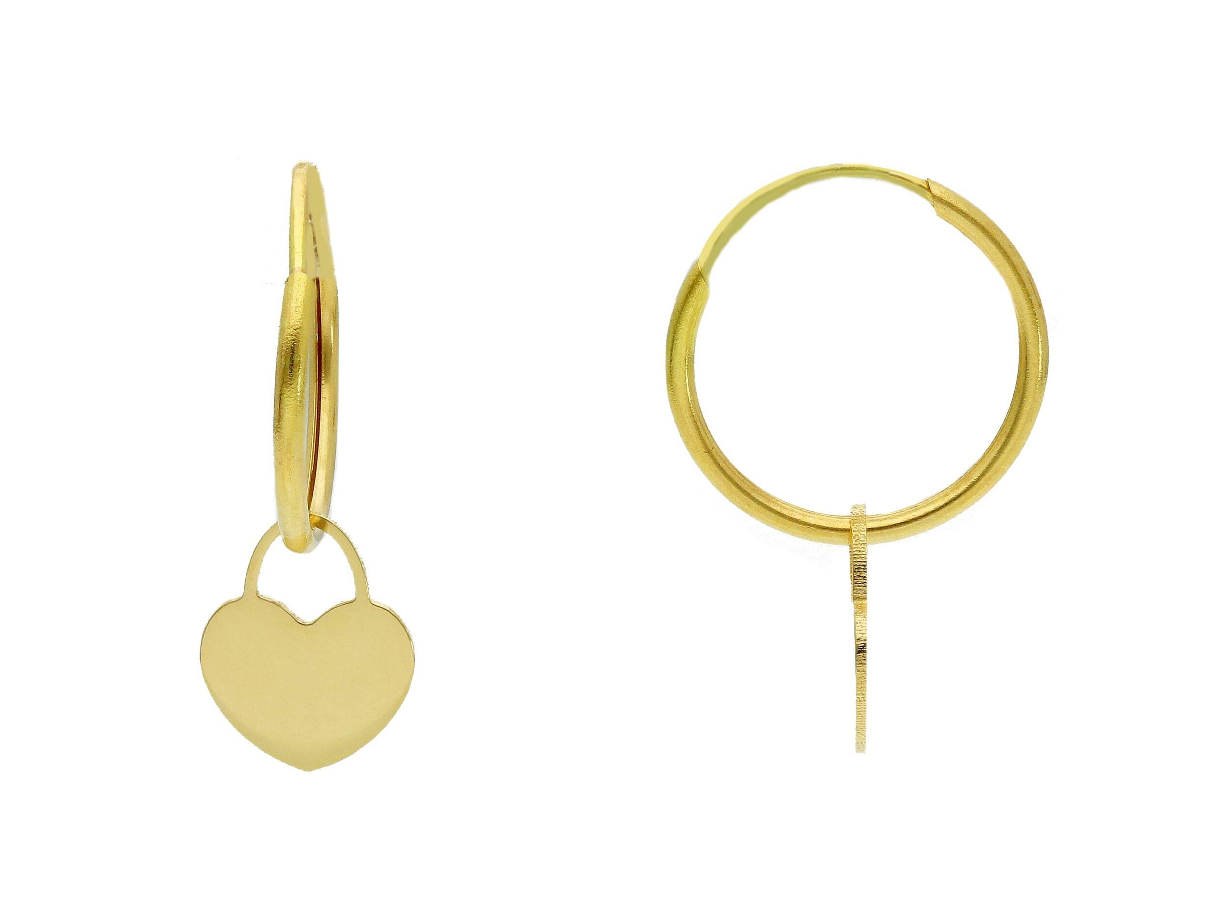 Aretes Flat Heart - La Francia Joyería