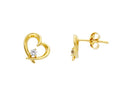 Earring Heart With Cz