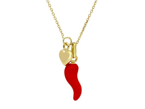 Cuerno and Heart Necklace