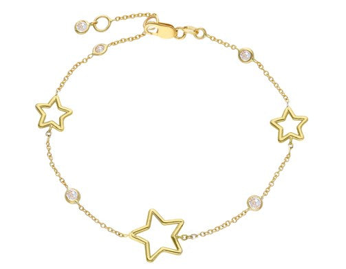 Zirconia Open Star Bracelet