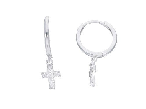 Cross Huggies Cz - La Francia Joyería